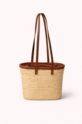 Fez Straw Tote with Leather Straps