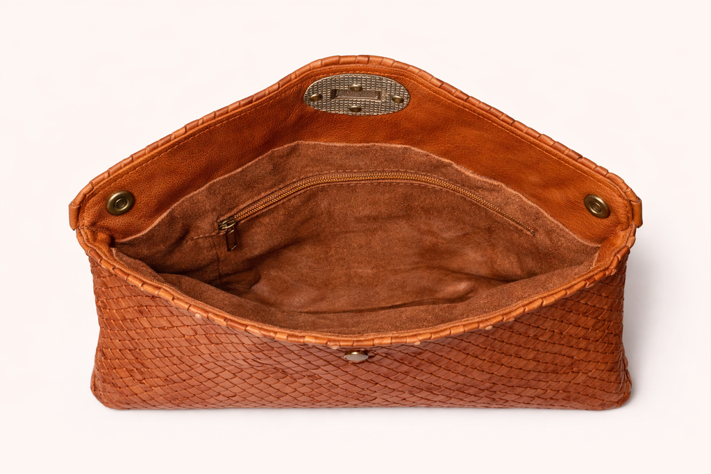 Marrakech Heritage Woven Leather Clutch