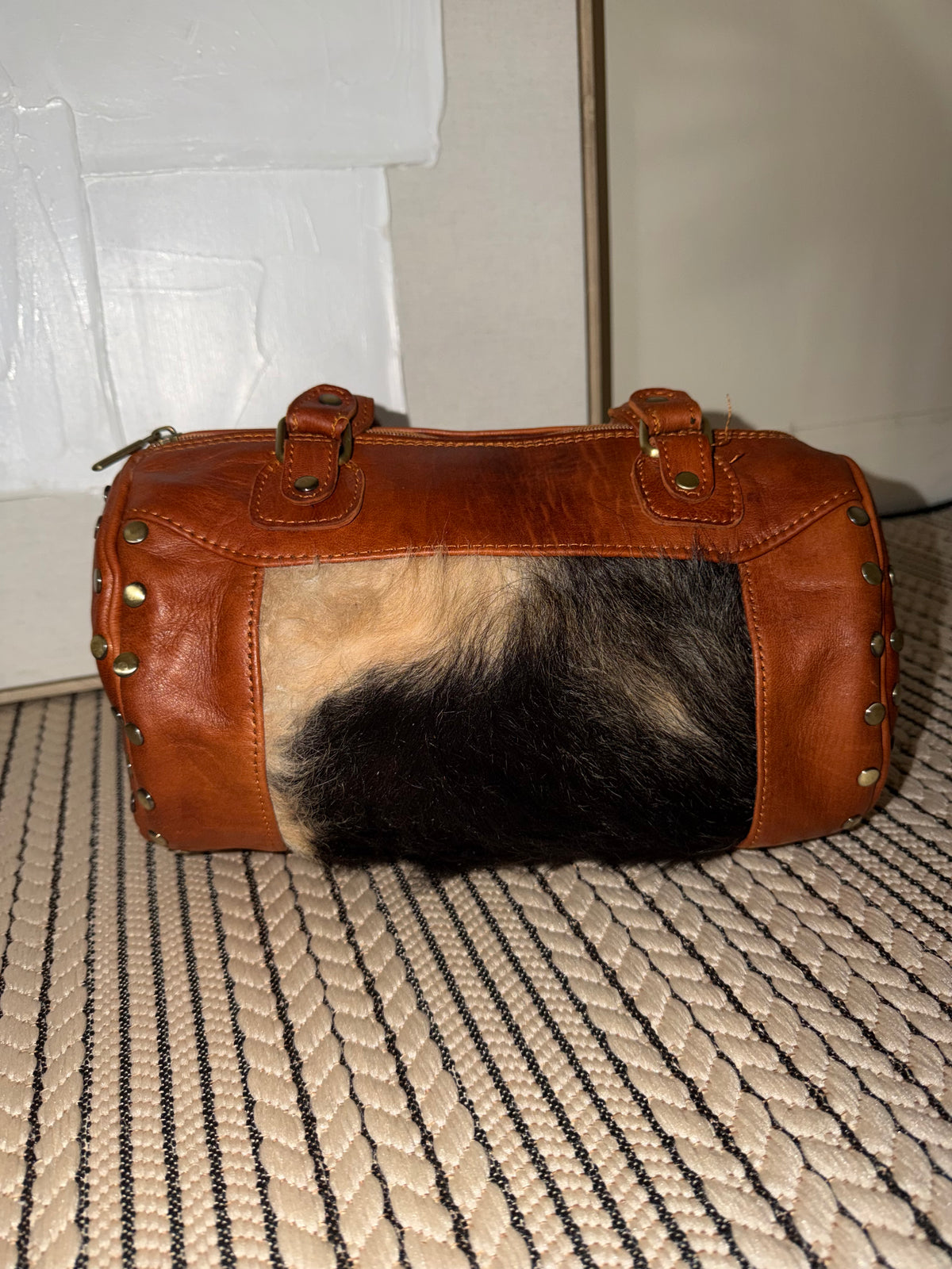 Atlas Mini Duffle – Leather & Hair-On