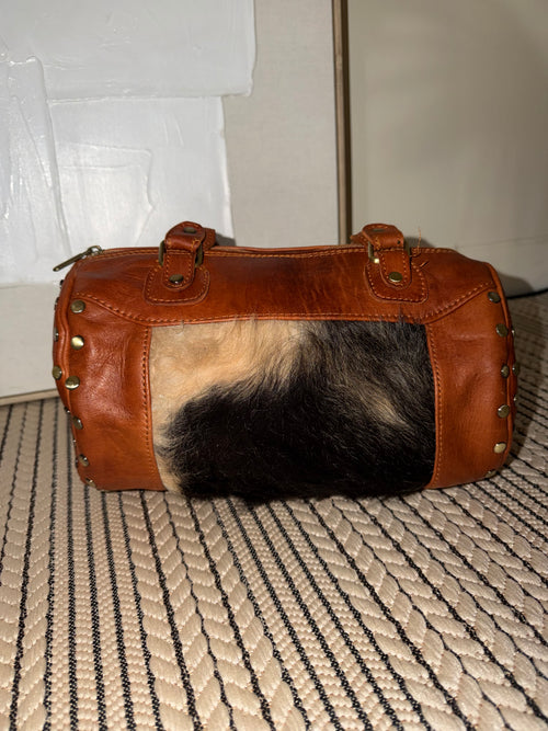 Atlas Mini Duffle – Leather & Hair-On